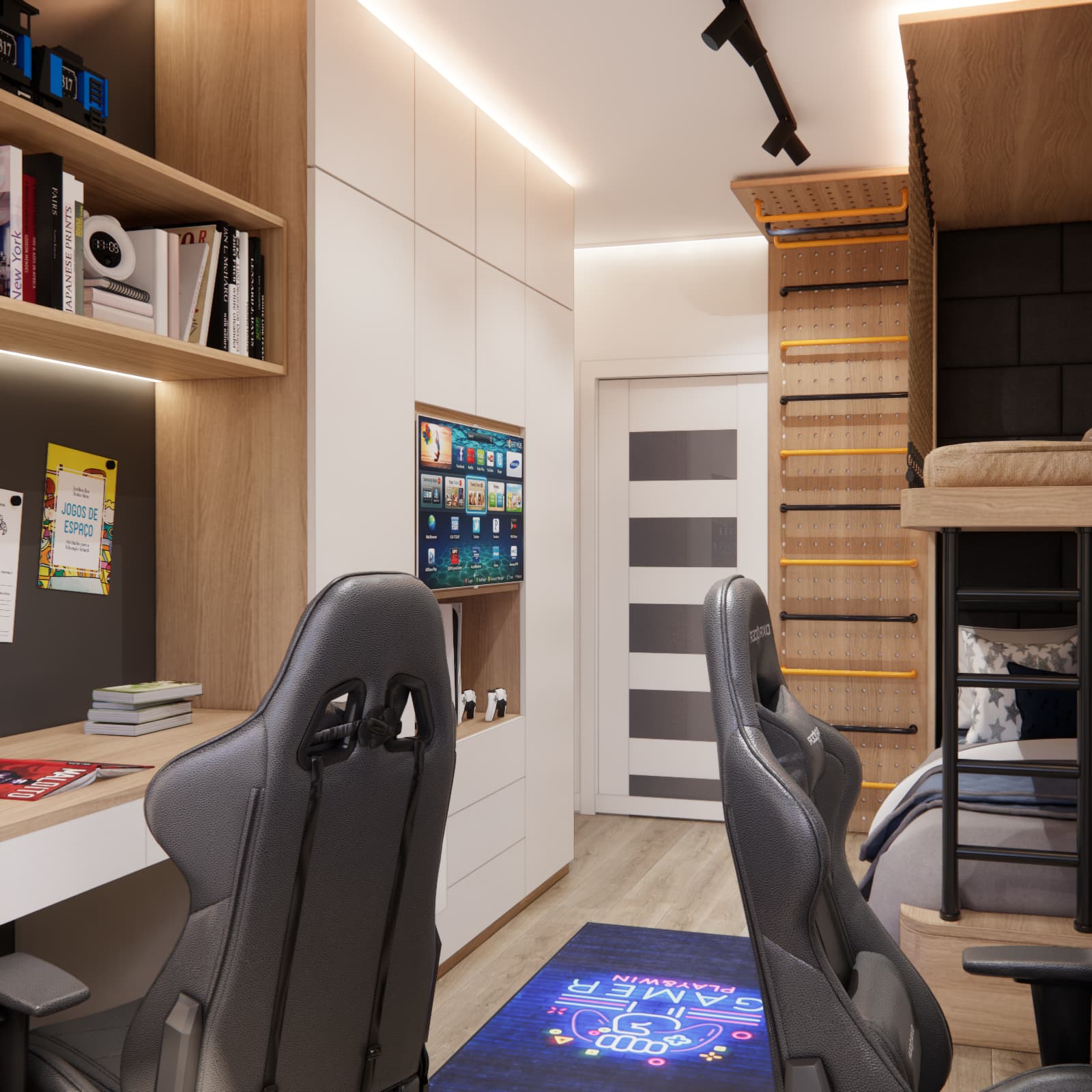 Small shared room design for Marcel and Ksawery from Płock – a functional bedroom for two brothers