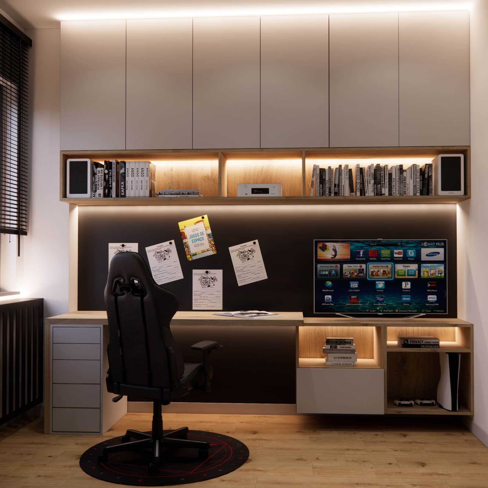 Floor-to-ceiling built-in – the study zone as part of the whole interior
