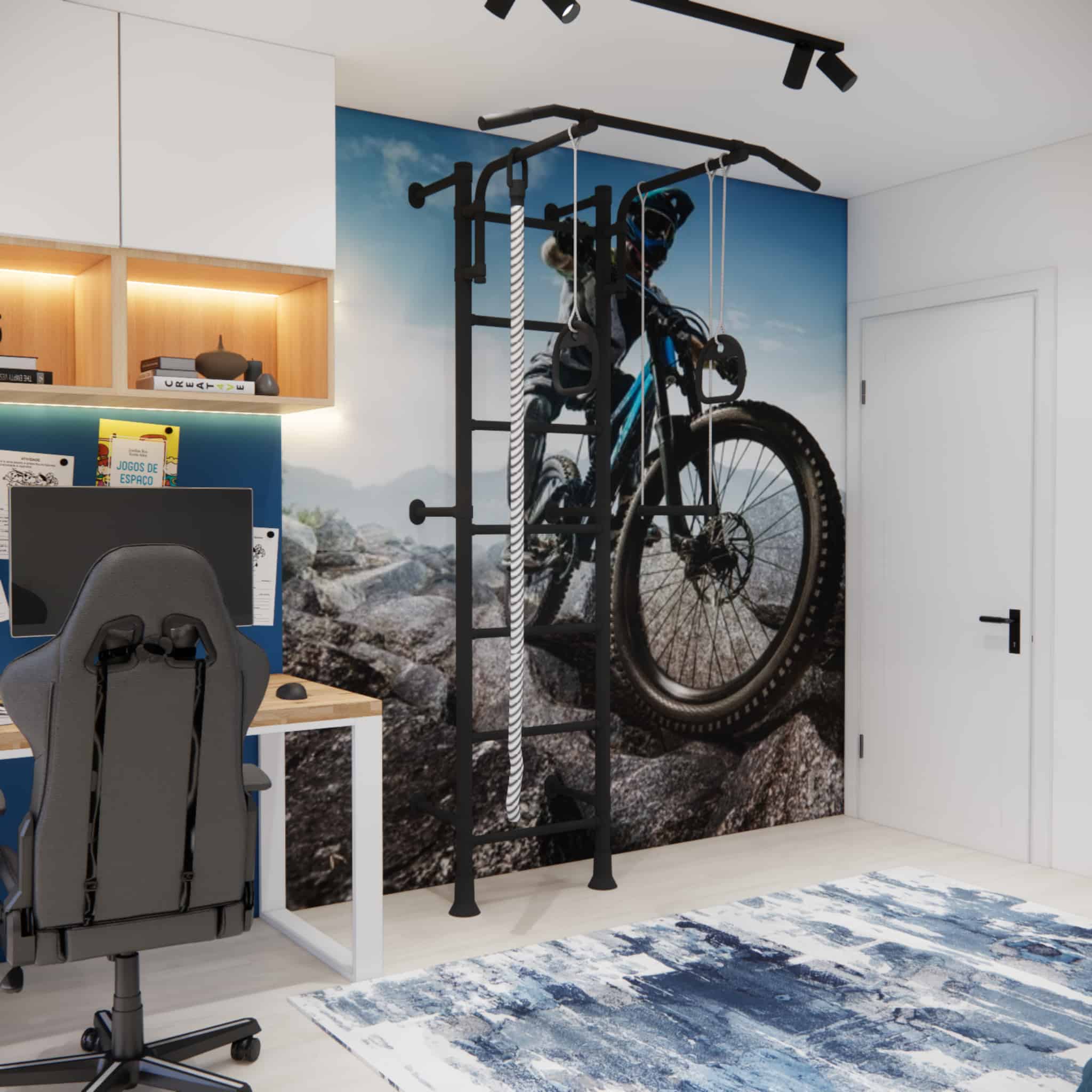 Home sports zone in a room for a 12-year-old