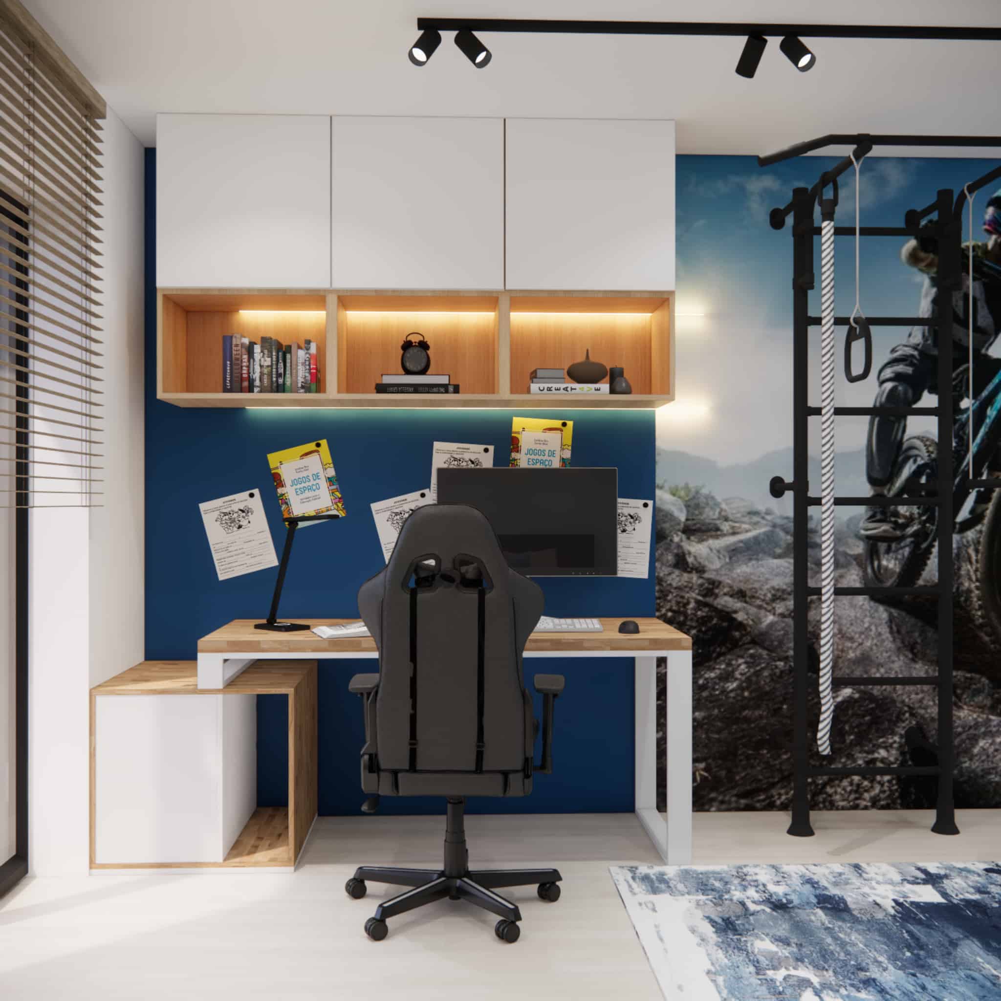 Modern study zone in a teen room