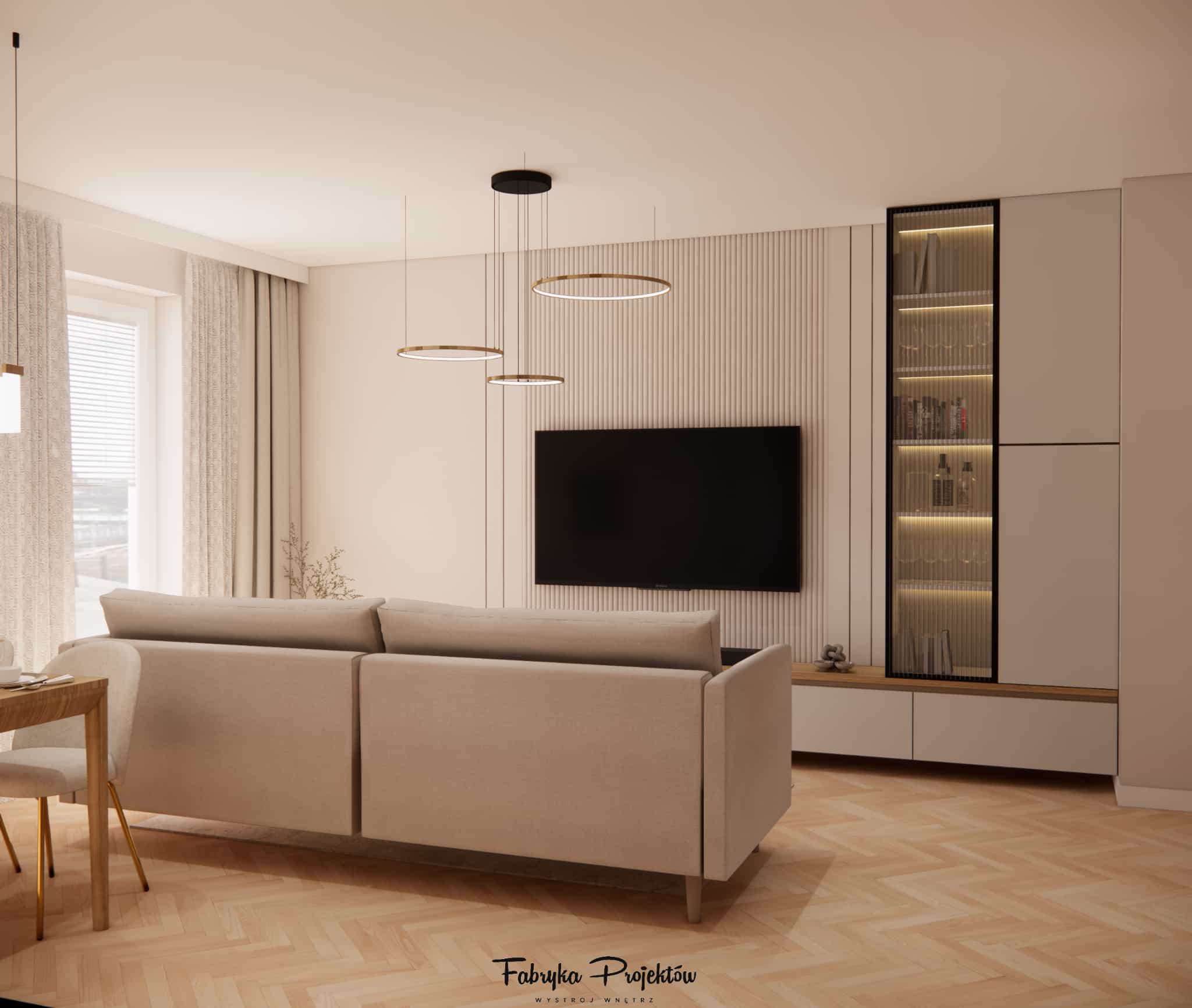 Modern living room with kitchenette 23m2