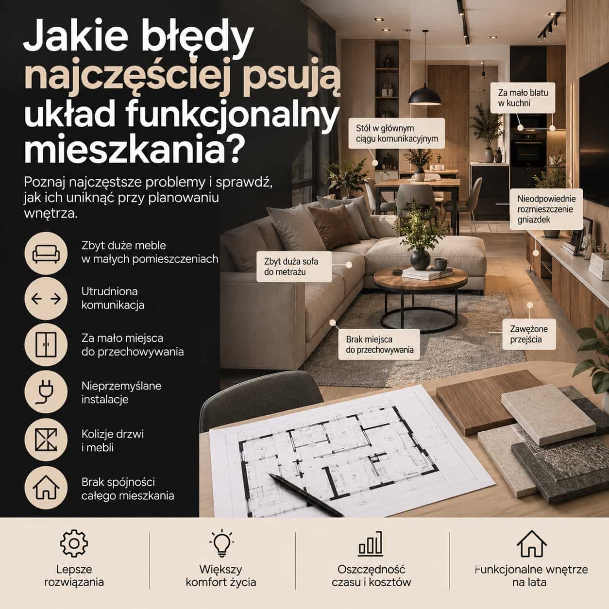 akie błędy najczęściej psują układ funkcjonalny mieszkania