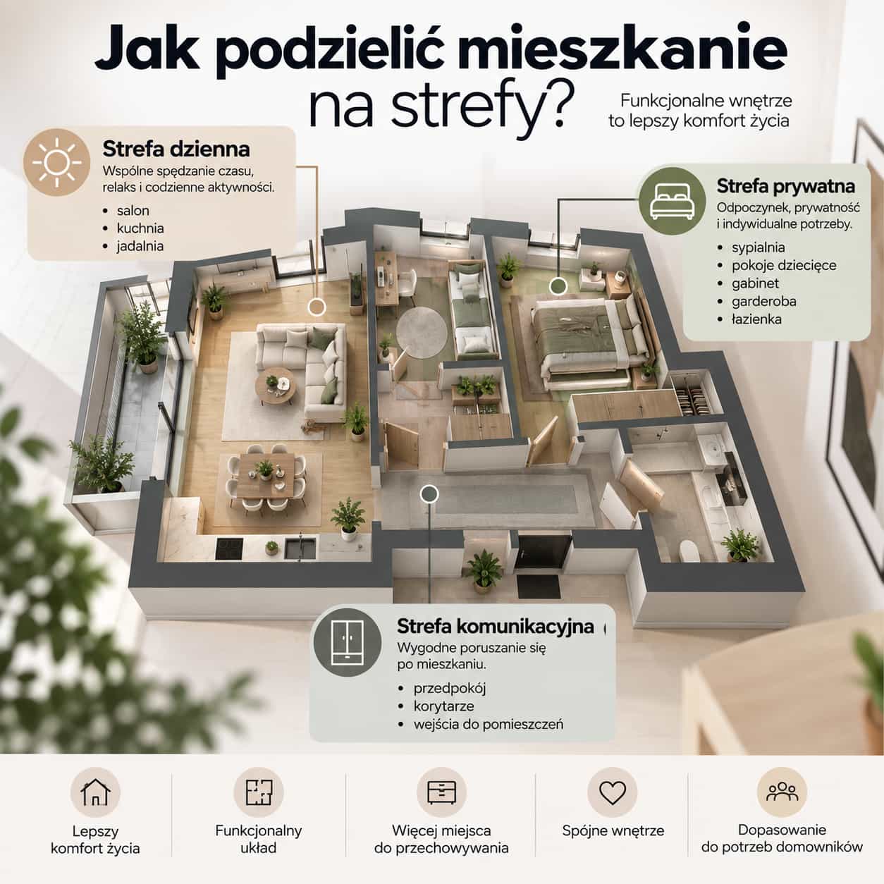 Dzielenie mieszkania na strefy