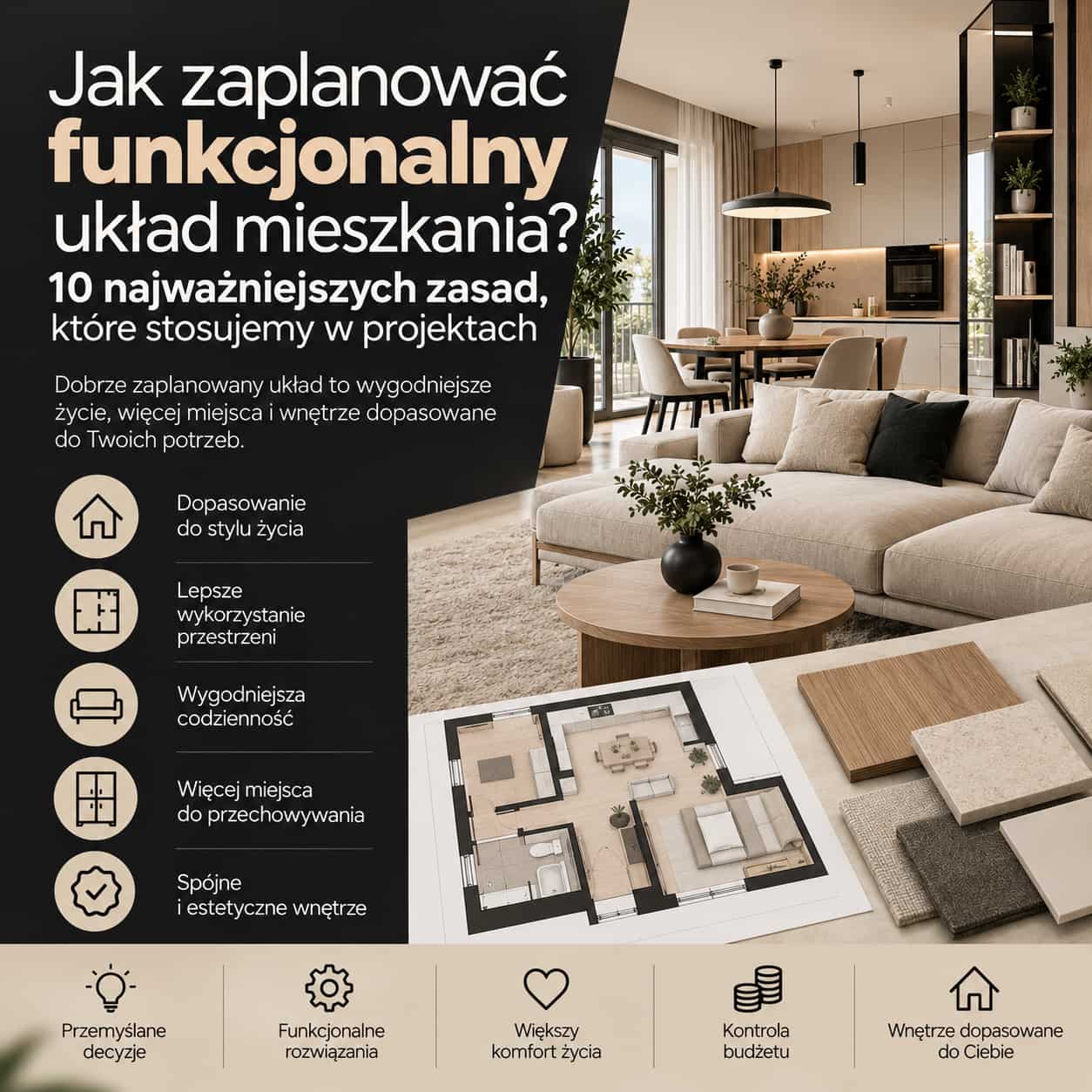 Jak zaplanować funkcjonalny układ mieszkania? 10 najważniejszych zasad