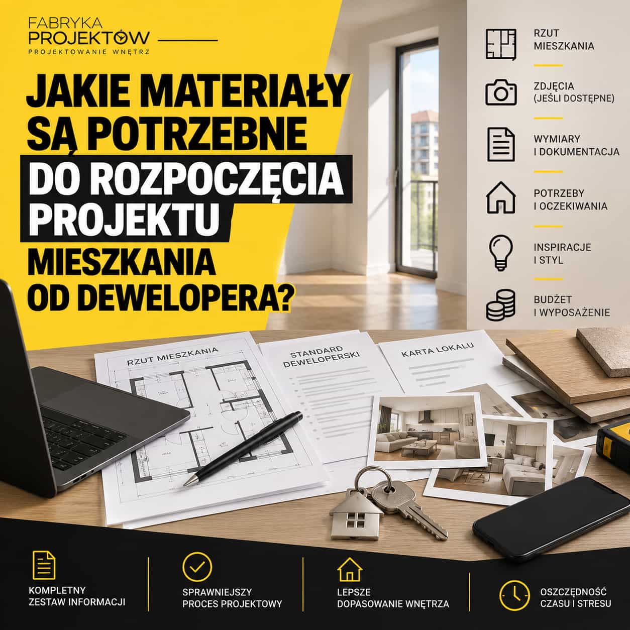 Jakie materiały są potrzebne do rozpoczęcia projektu mieszkania od dewelopera