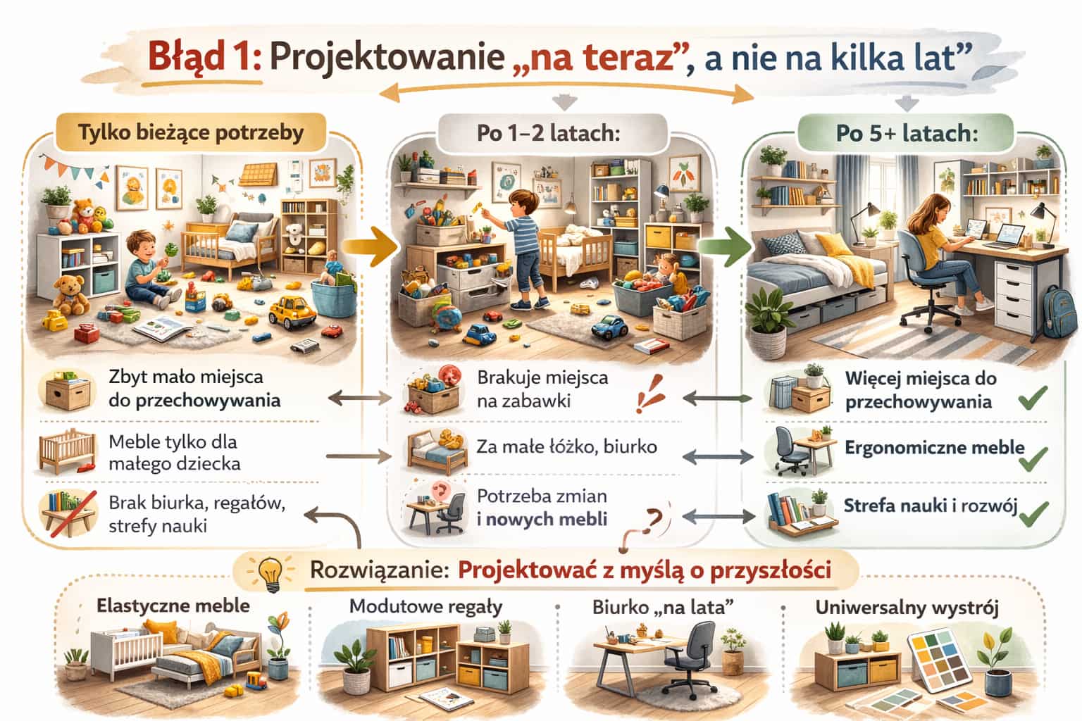 Planowanie układu mebli przed zakupami do pokoju dziecka