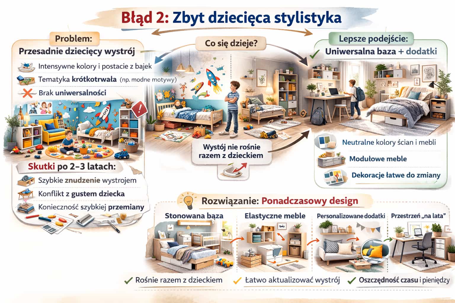 Ponadczasowa baza pokoju dziecka zamiast kosztownych mebli tematycznych