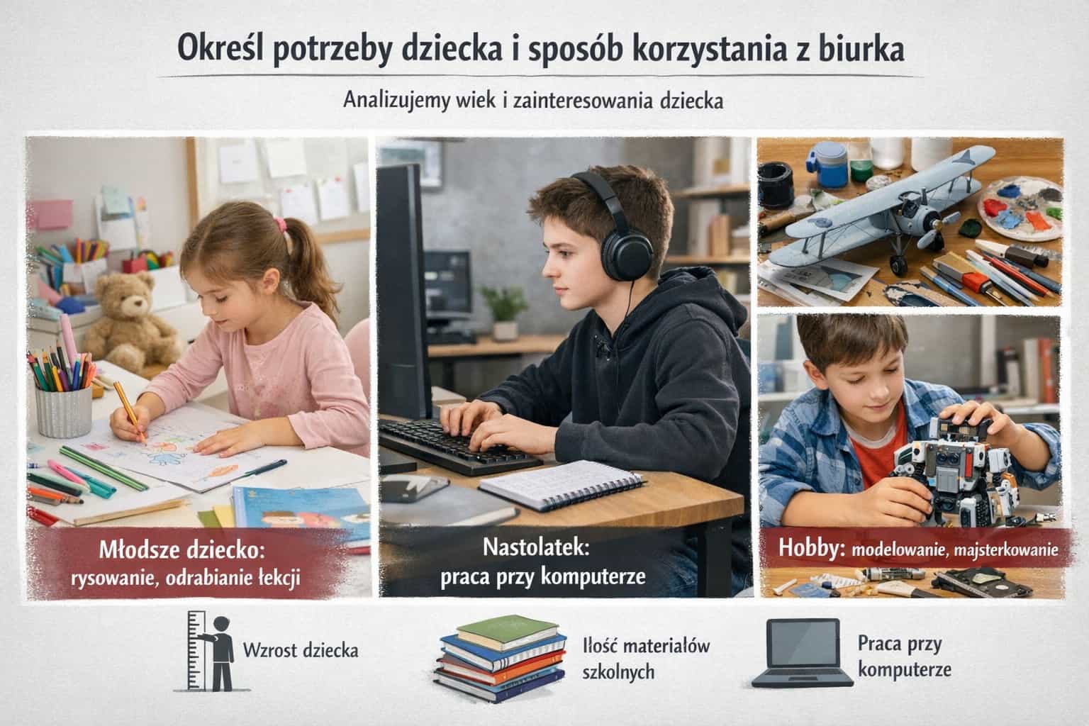 Child's needs and desk usage