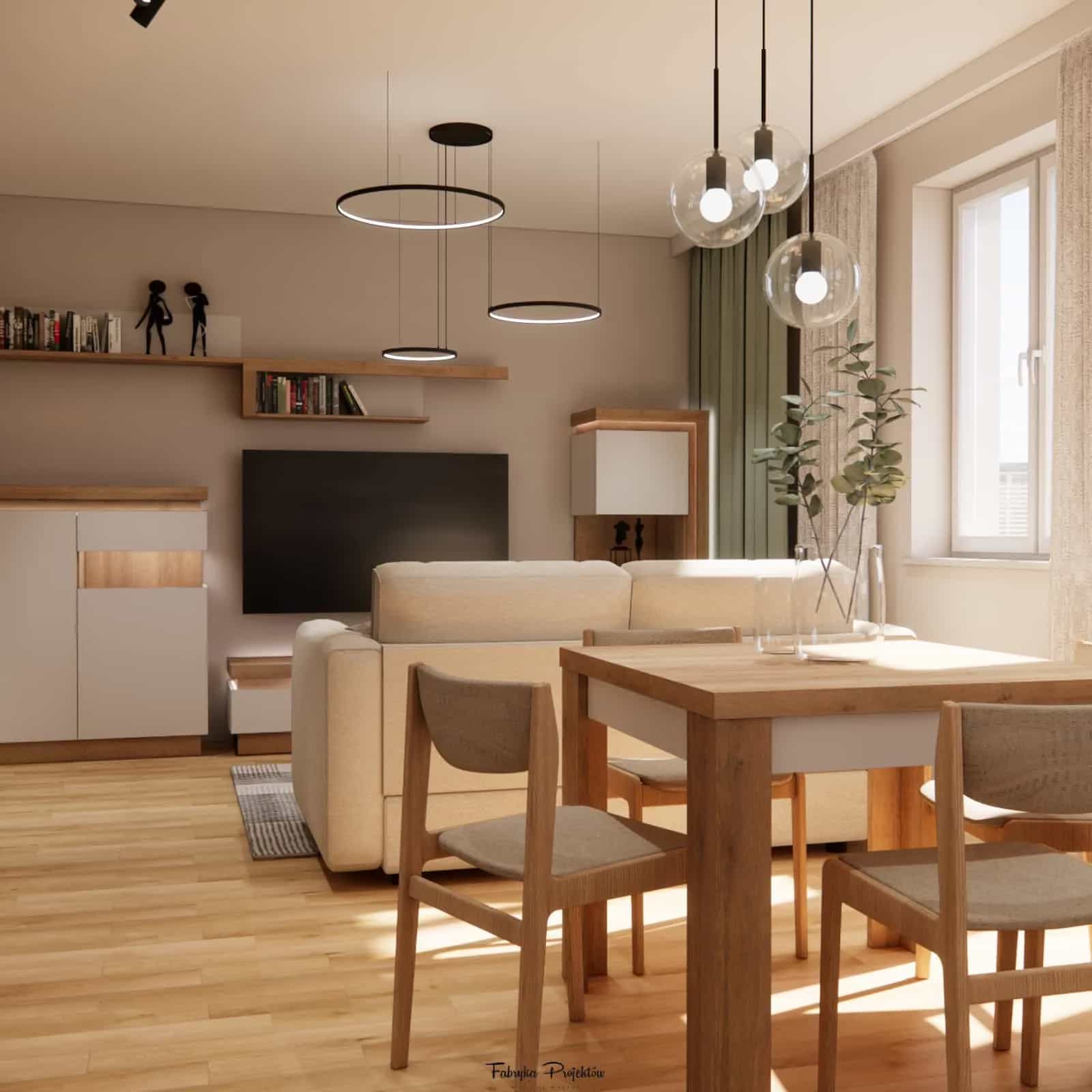comprehensive apartment interior design – visualization of a modern arrangement prepared by a designer