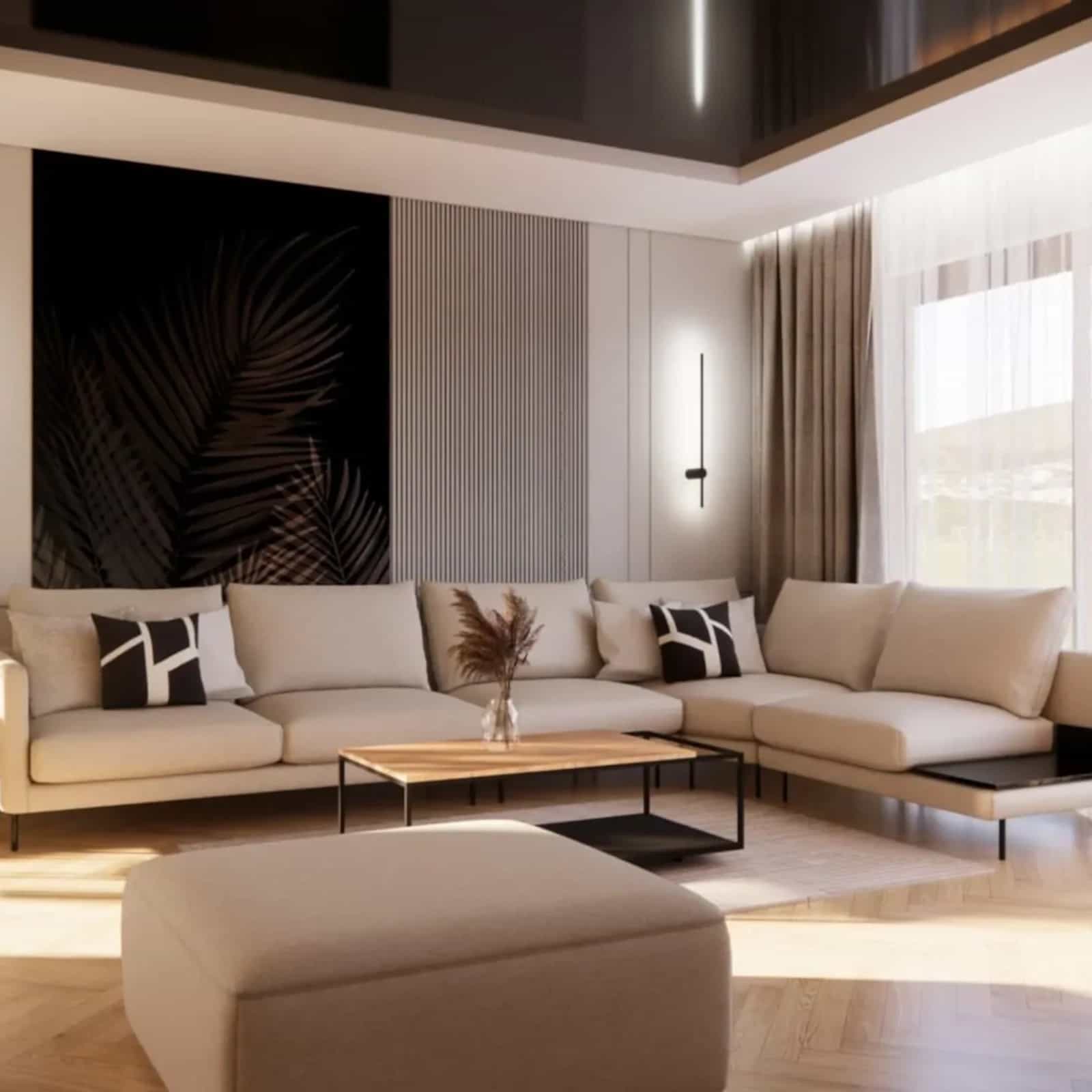 apartment interior design visualization – modern living room designed by an interior architect