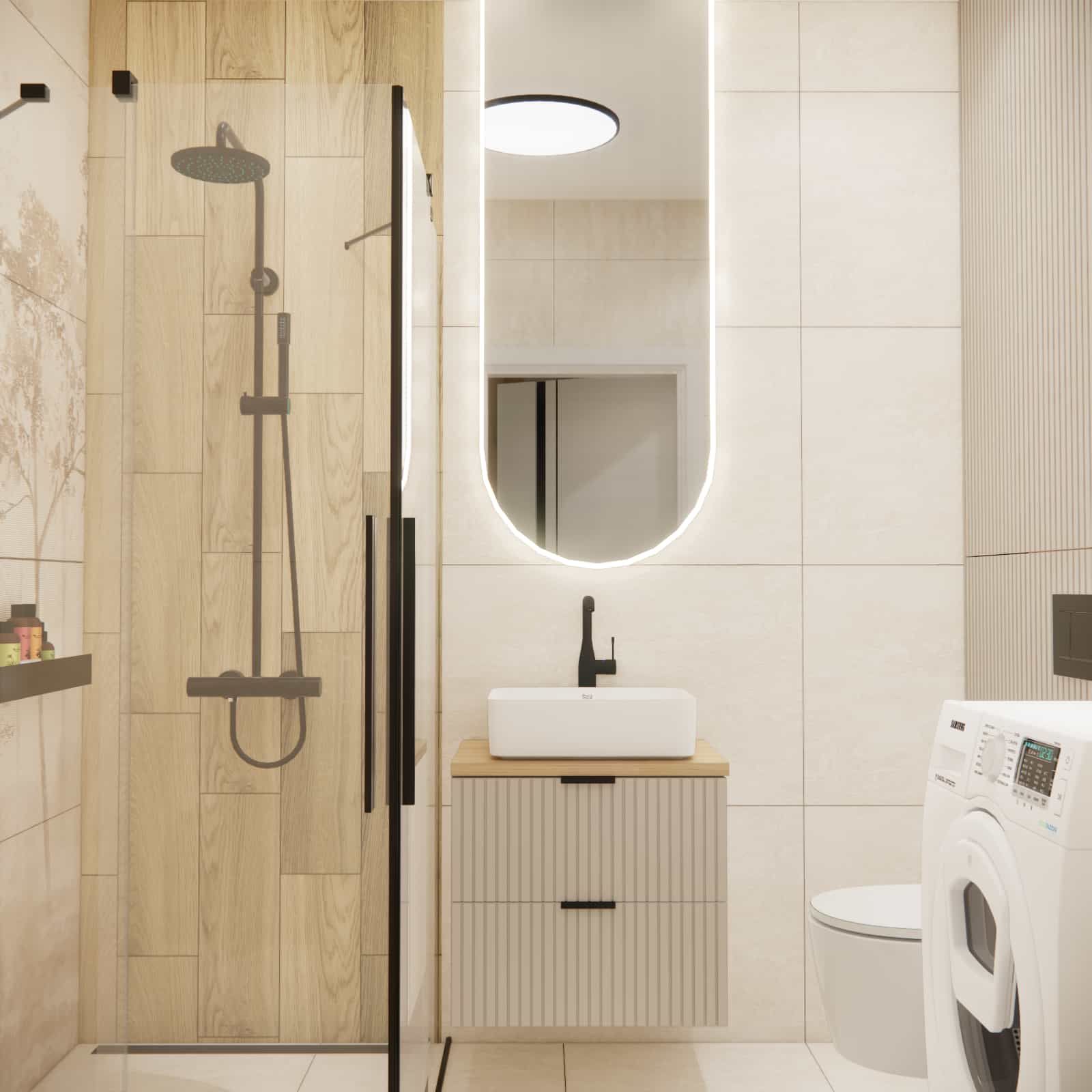 Hygiene zone – bathroom with shower