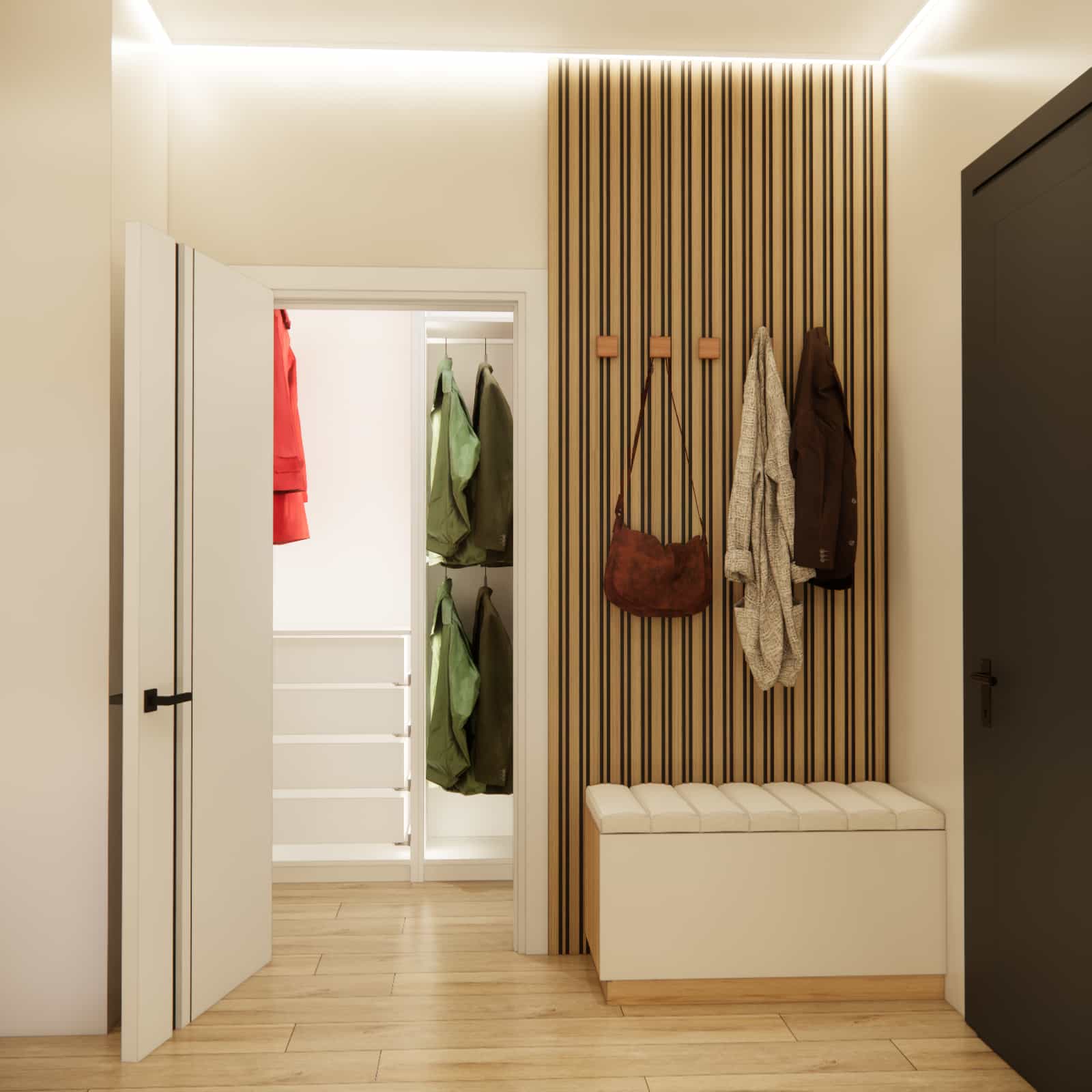 Circulation zone – hallway with access to the wardrobe