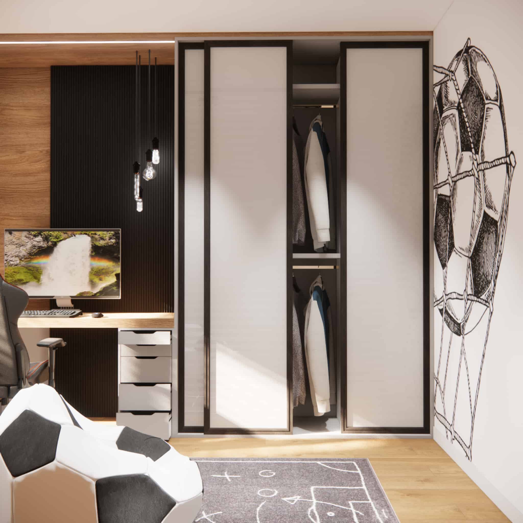 Mały pokój dziecięcy 12m2 – ergonomiczny projekt pokoju dla 10-letniego chłopca