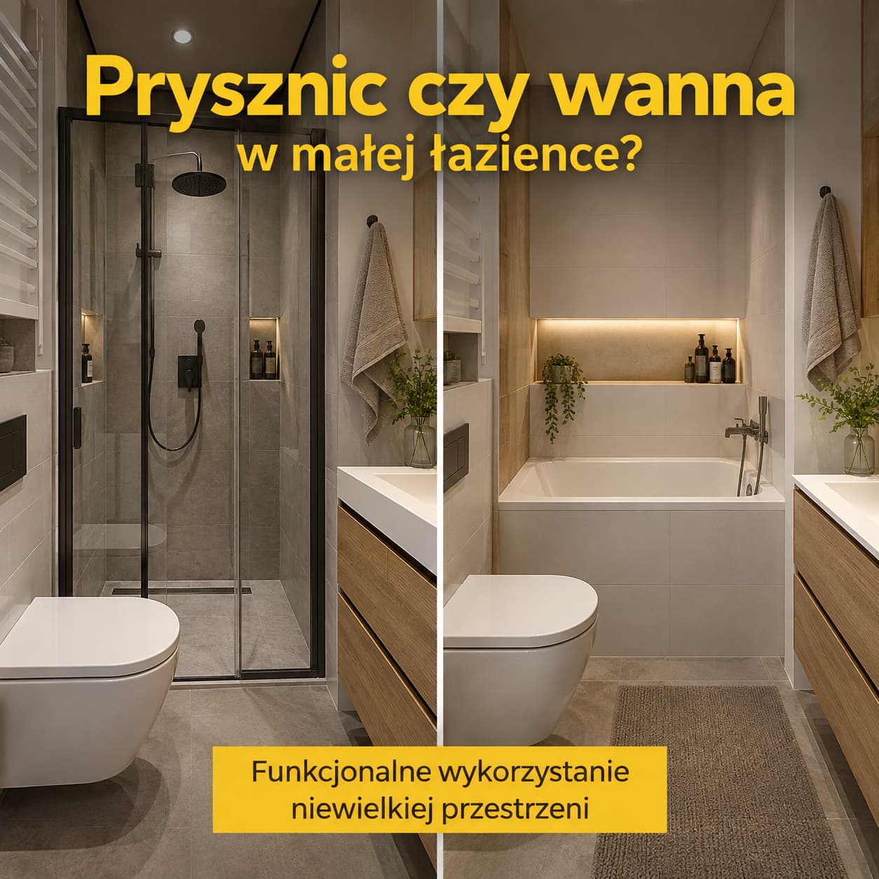 Prysznic czy wanna w małej łazience – funkcjonalne wykorzystanie niewielkiej przestrzeni