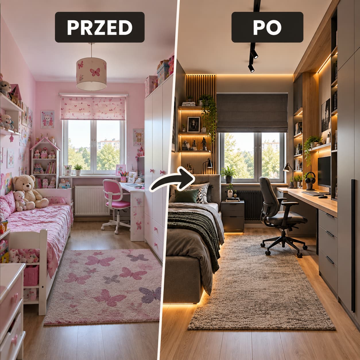 Koszt remontu pokoju młodzieżowego – malowanie, podłoga, elektryka i nowe meble