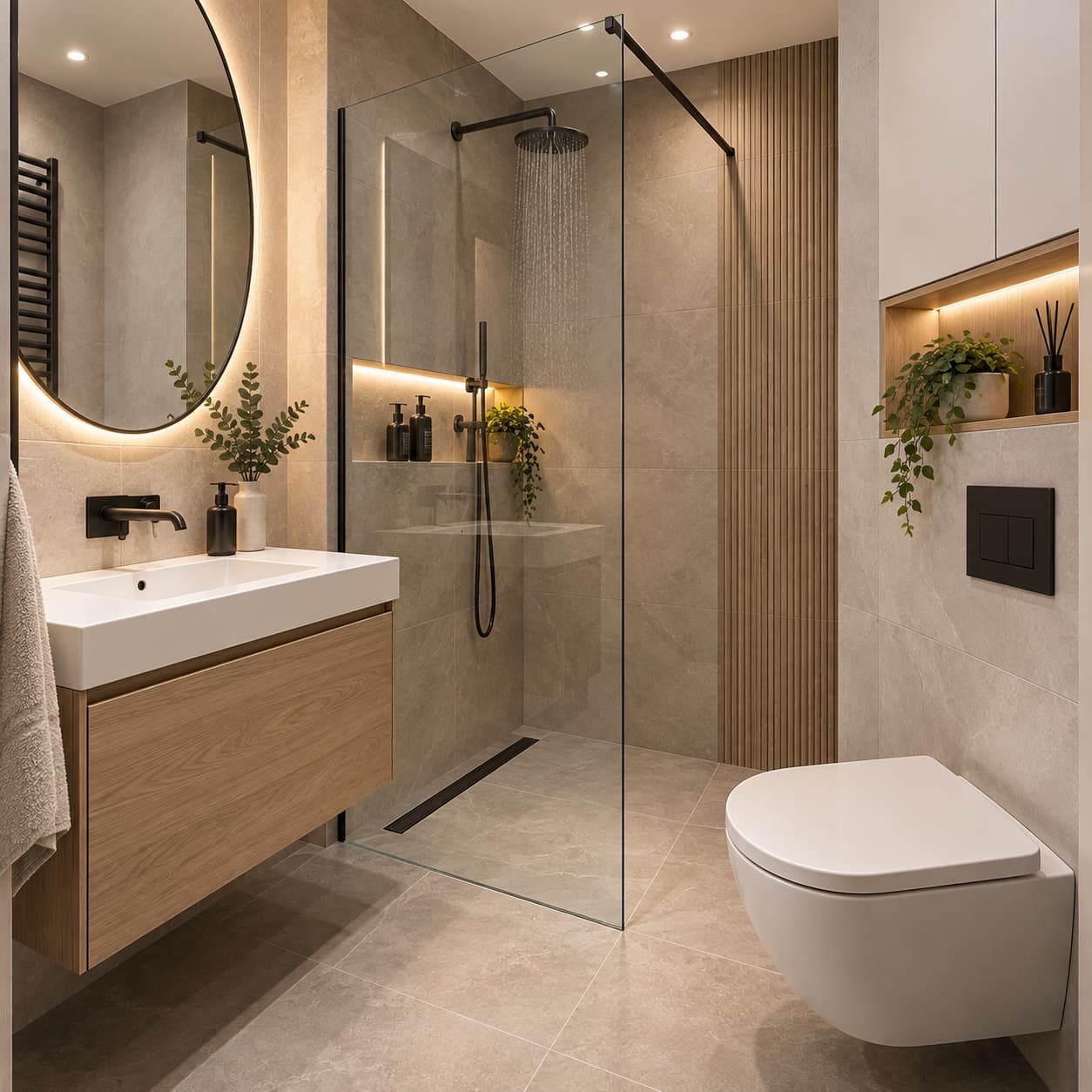 Walk-in w małej łazience 3–4 m² – funkcjonalna strefa prysznica z przezroczystą szybą