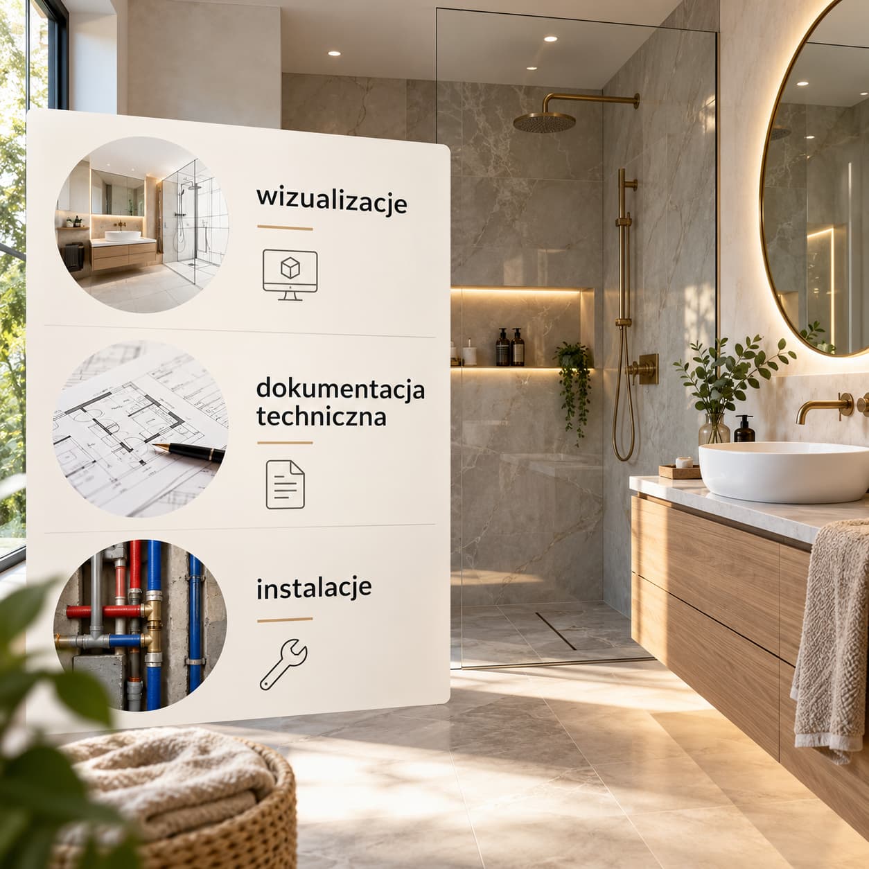 Ile kosztuje projekt łazienki – porównanie zakresu projektu, wizualizacji, dokumentacji technicznej i instalacji