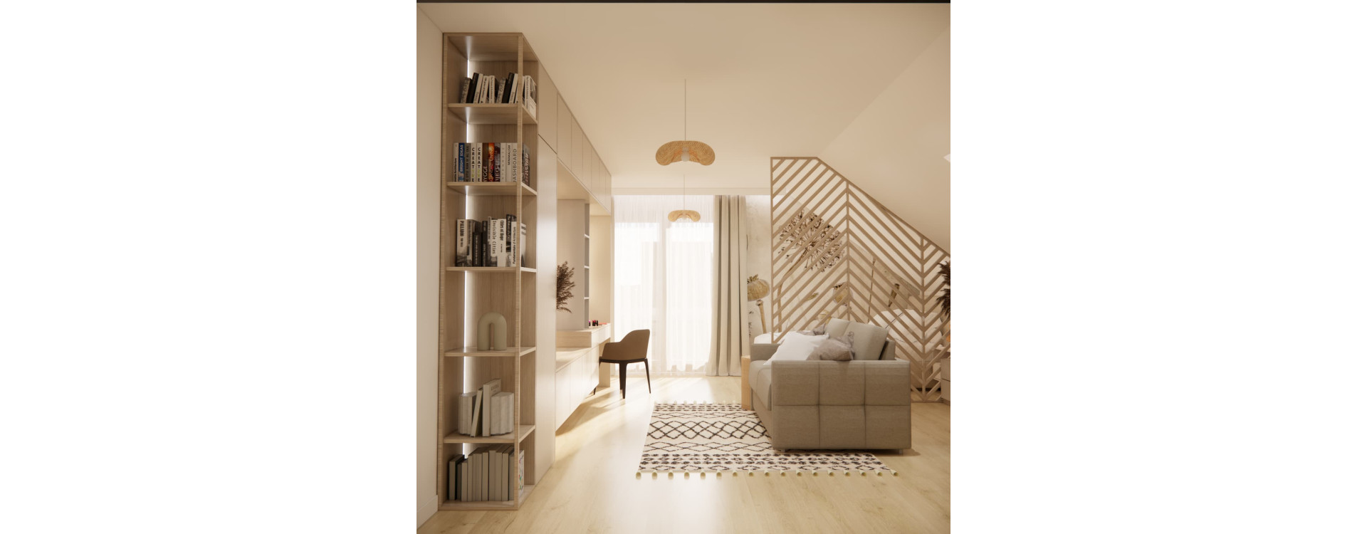 12-Year-Old Amelia’s Room in Kraków – A Cosy Attic with a Slatted Divider