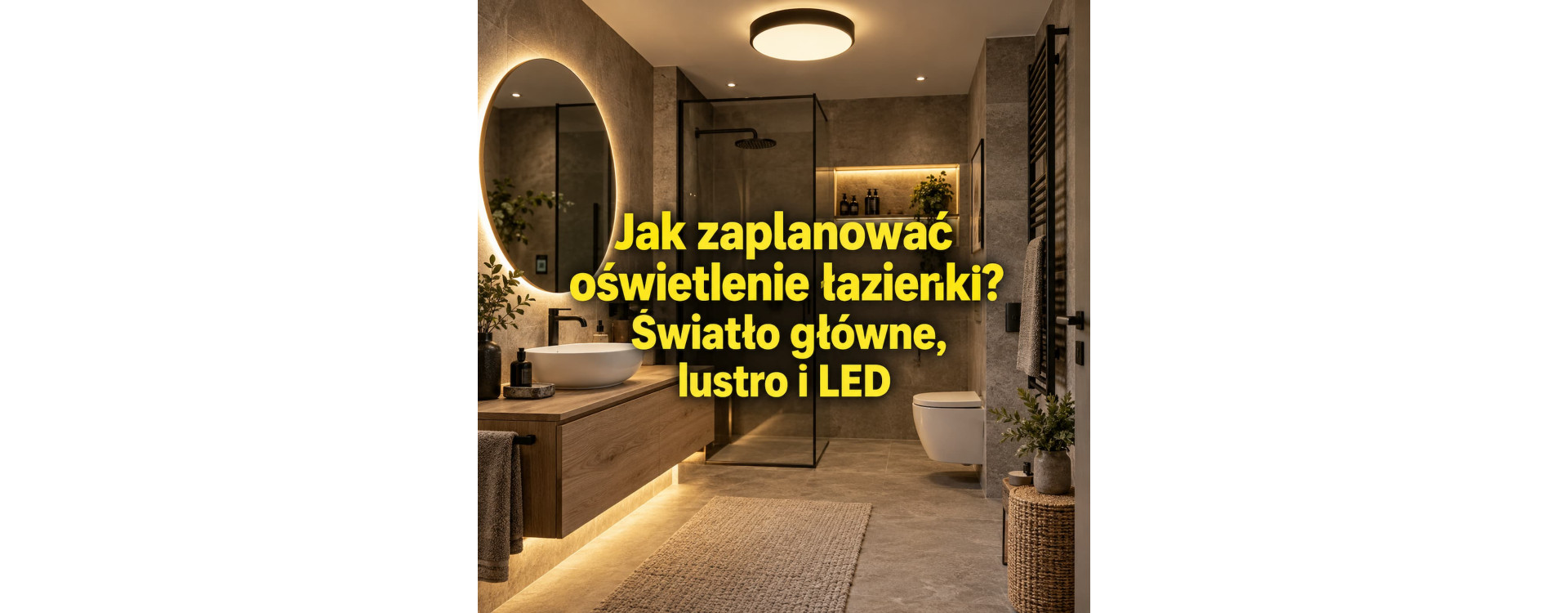 Jak zaplanować oświetlenie łazienki? Światło główne, lustro i LED
