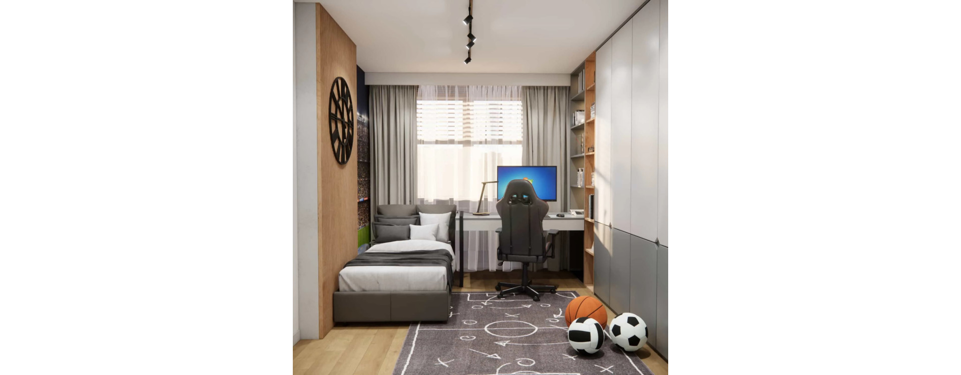 Small space, big possibilities – a children’s room design for an 8-year-old boy 11.7m2