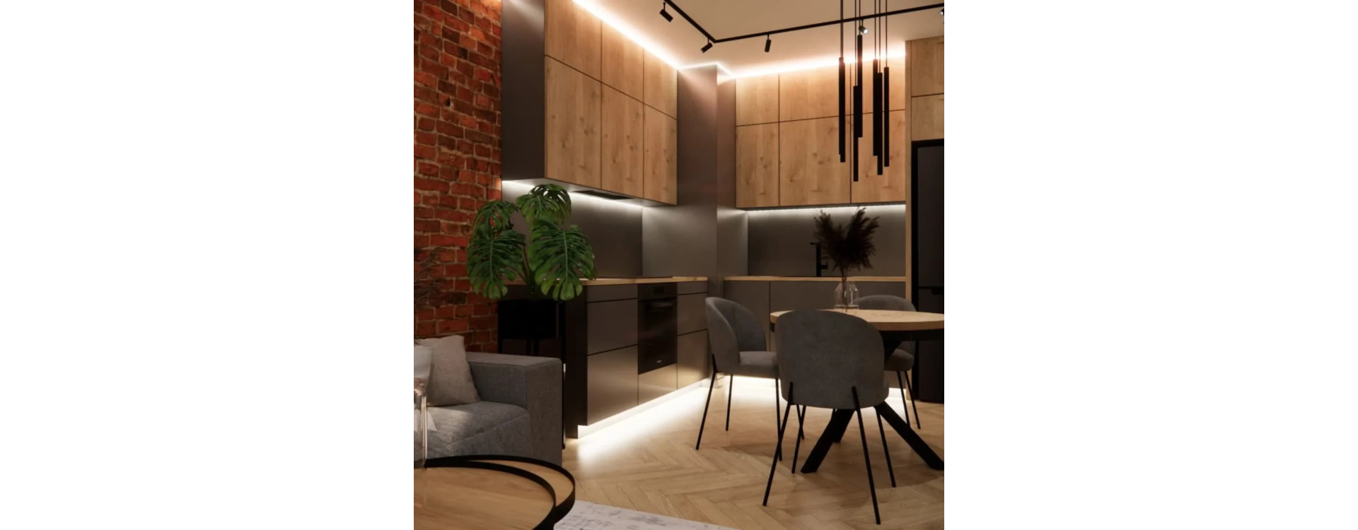 Mieszkanie 39 m2 w stylu loftowym – spójny projekt pod wynajem