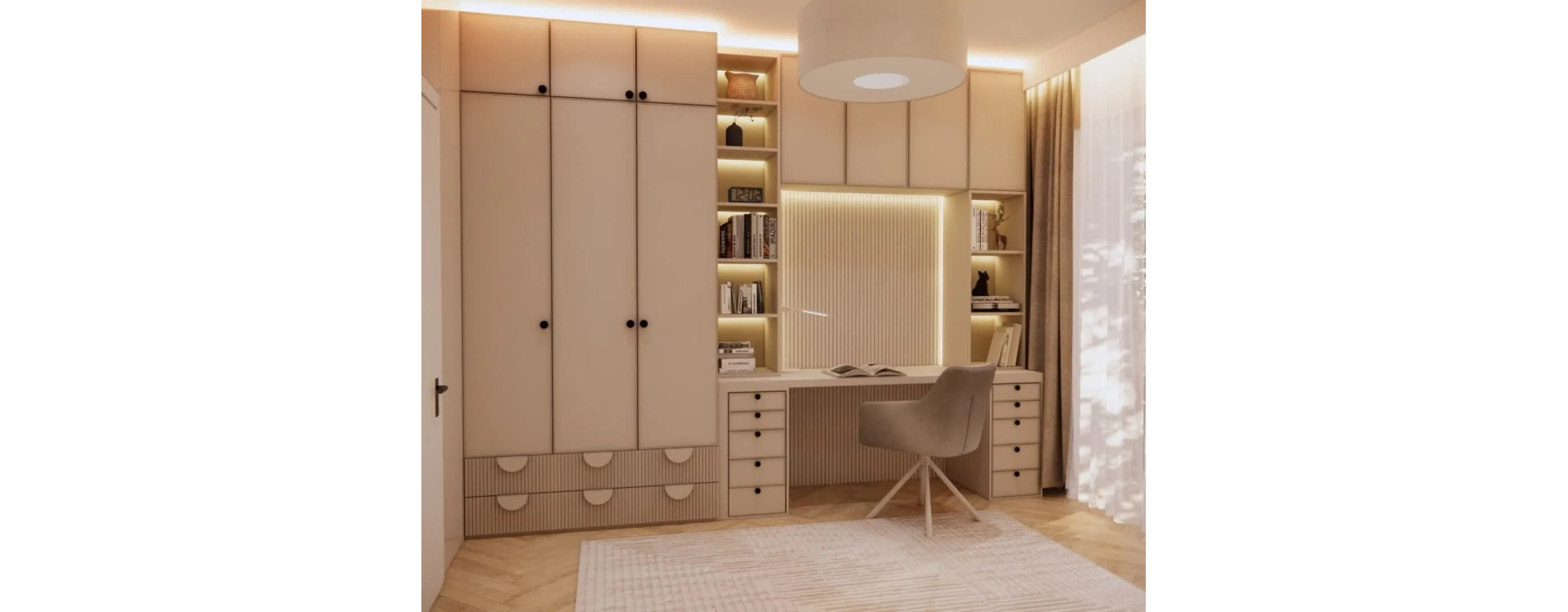 12 m2 Bedroom in Beige and Cashmere – a Cozy, Elegant Space for a Girl