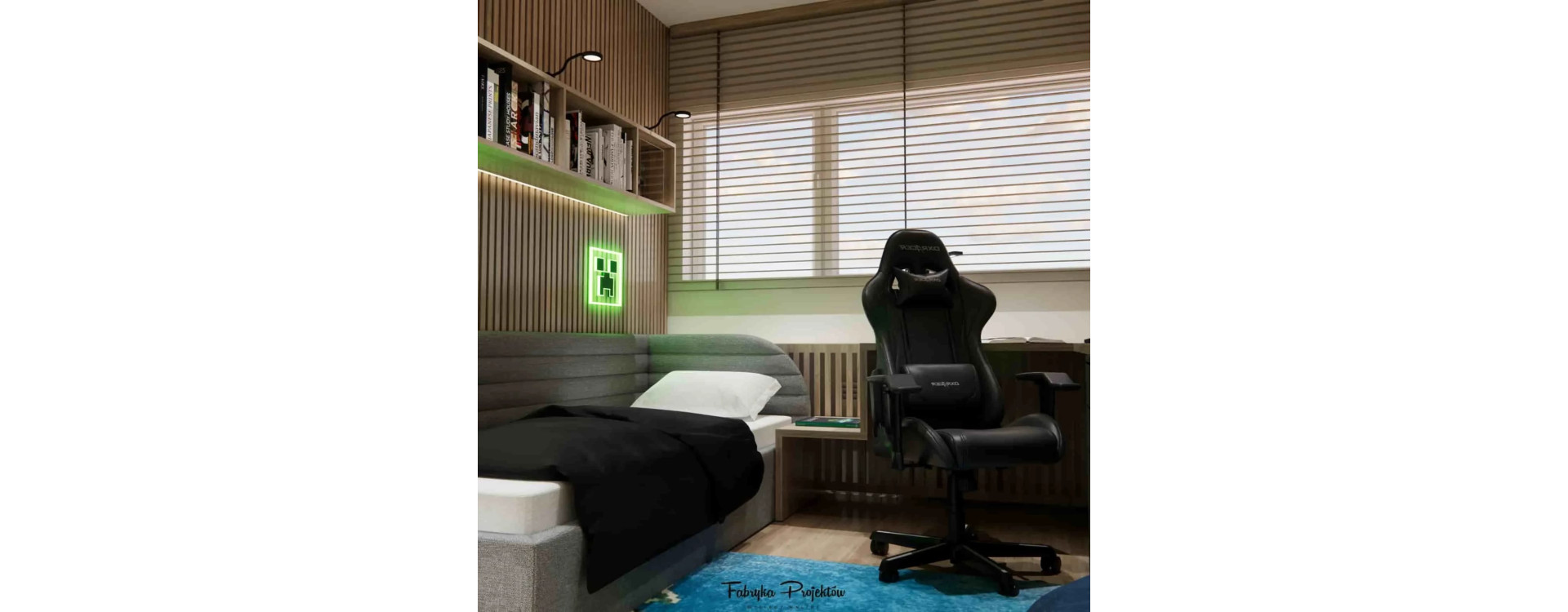Room for an 8-year-old boy – a functional and modern children’s room on 12m2