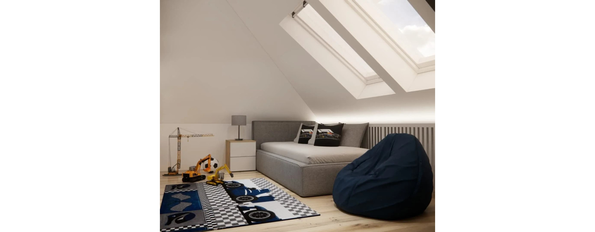 Attic Room for a 6-Year-Old – a Functional Design with a Formula 1 Theme