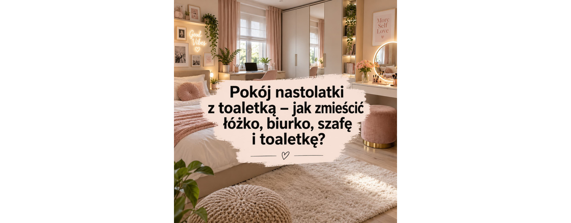 Pokój nastolatki z toaletką – jak zmieścić łóżko, biurko, szafę i toaletkę?