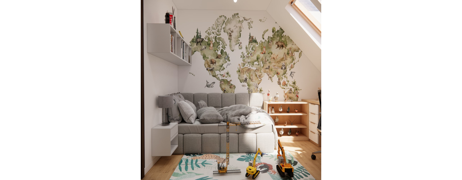 8-Year-Old Boy’s Room Design in Tczew – LEGO & Animals