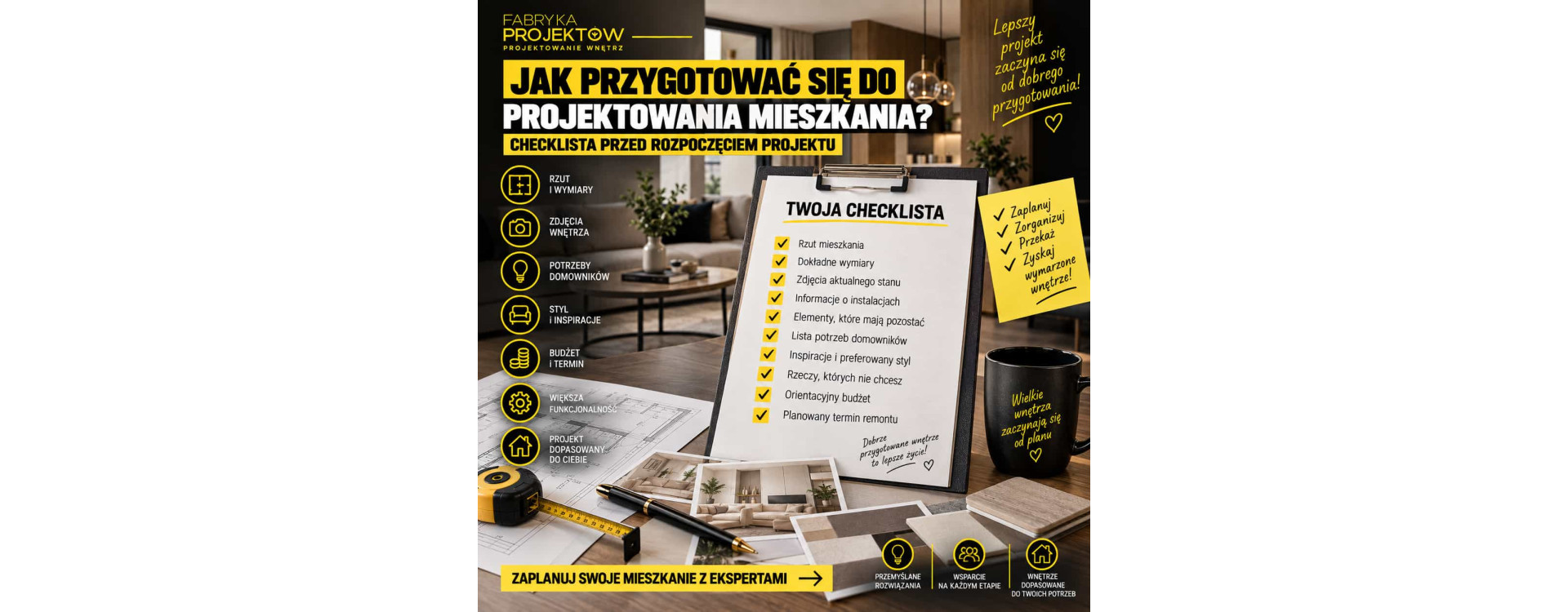 Jak przygotować się do projektowania mieszkania? Checklista