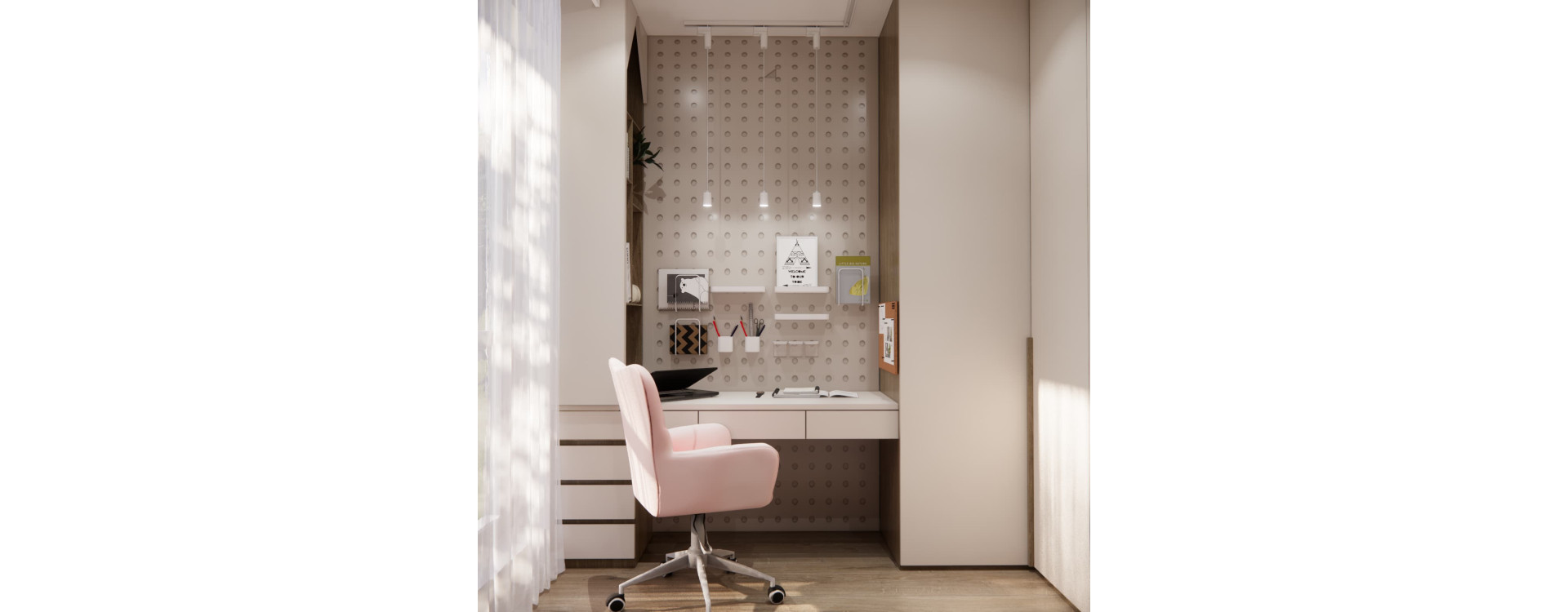 A 9 m² Bedroom for a 7-Year-Old Girl – A Cosy Design in Dusty Pink and Cream