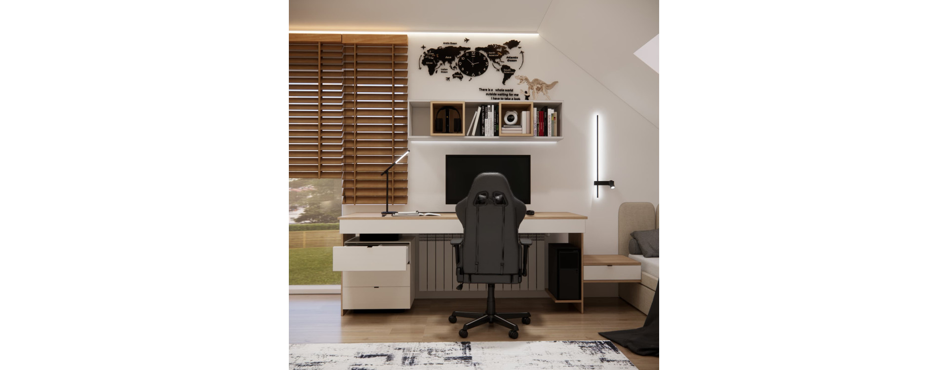 A Room Design for an 11-Year-Old Boy in the Attic – Szymon’s 17.4 m² Room
