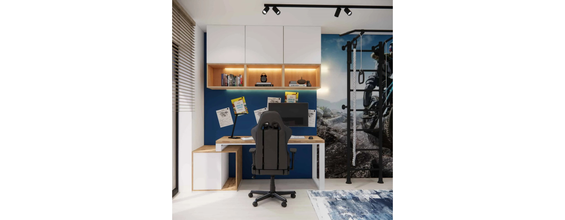 Active Teen Space – a Room Design for a 12-Year-Old with a Home Sports Zone, 16m2