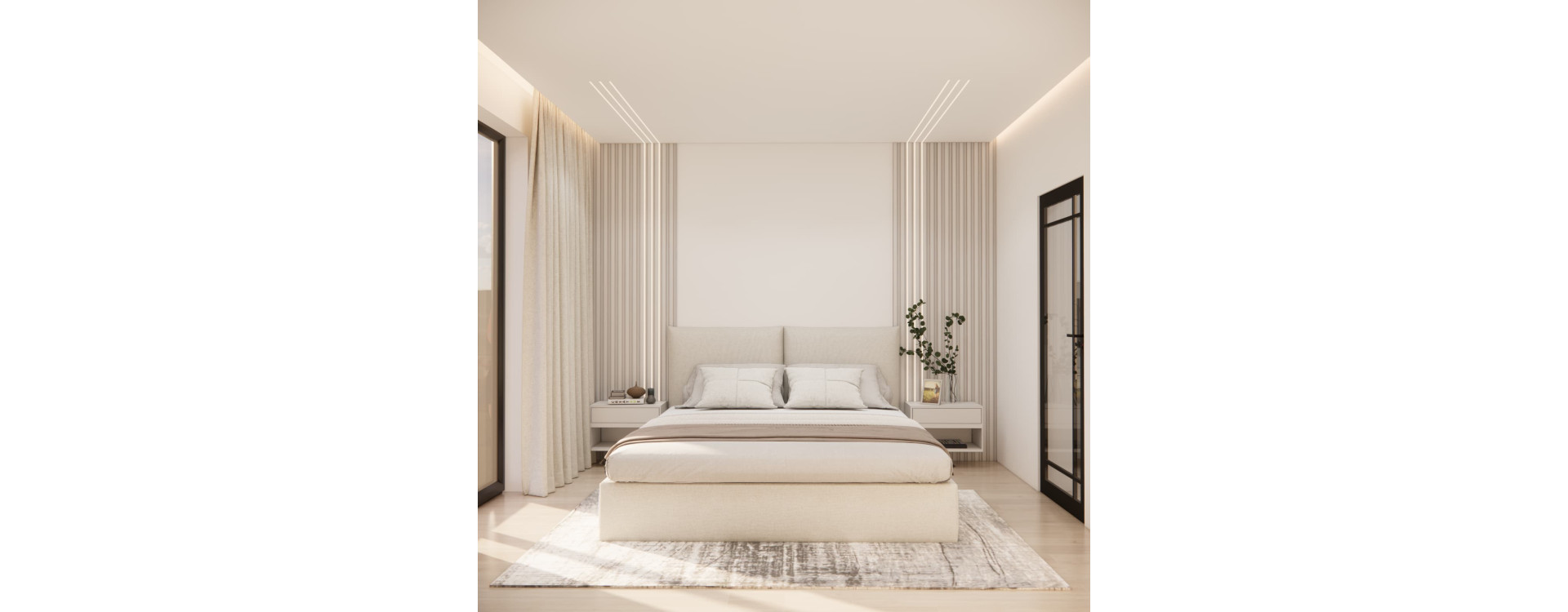 Bright 12.6 m² Bedroom with Walk-In Closet and Home Office