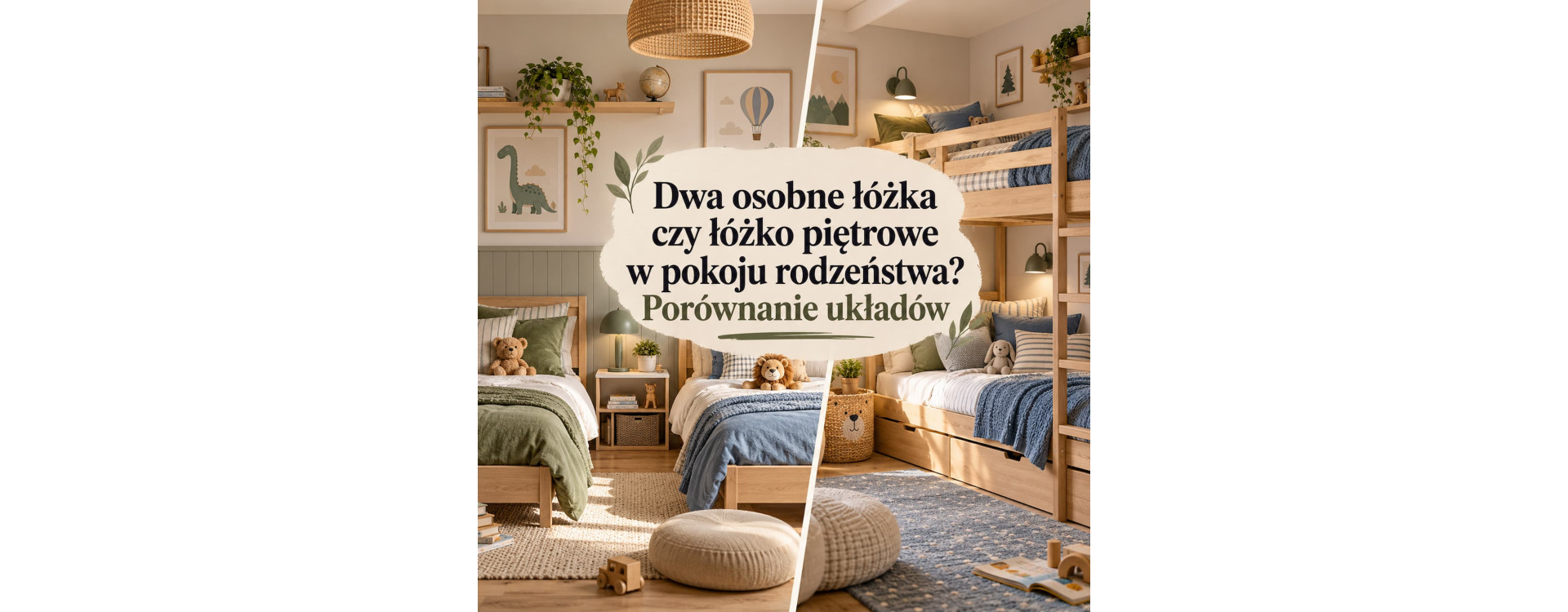 Dwa osobne łóżka czy łóżko piętrowe w pokoju rodzeństwa? Porównanie układów
