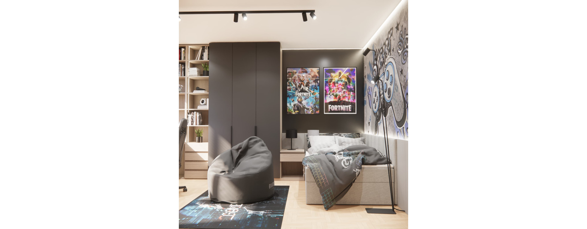 Gamingowy pokój 11-letniego Aleksandra z Radomia – projekt 16 m²