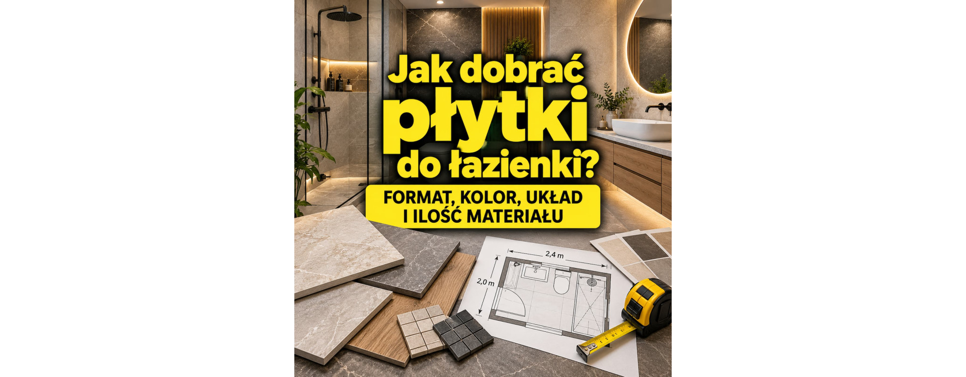Jak dobrać płytki do łazienki? Format, kolor, układ i ilość materiału