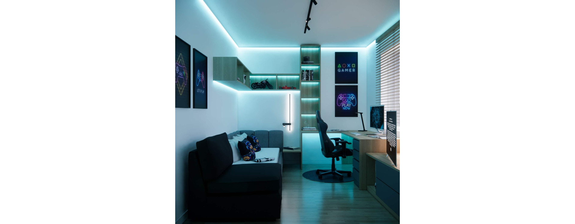 How to Design a Room for a 10-Year-Old (13m2)? A Modern Space for Study, Relaxation, and Gaming