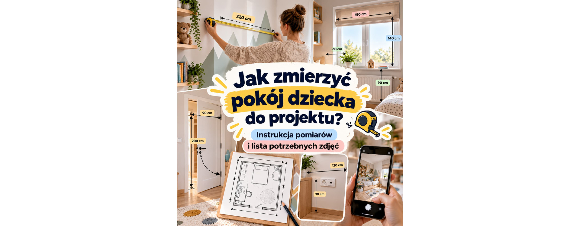 Jak zmierzyć pokój dziecka do projektu? Instrukcja pomiarów i lista potrzebnych zdjęć