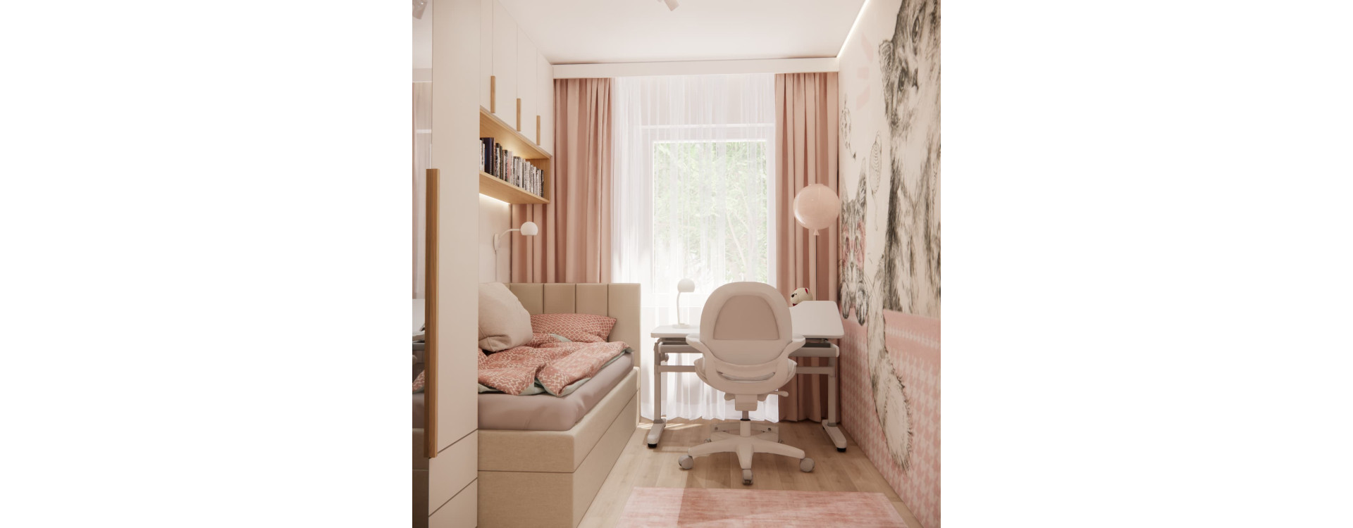 10 m² Room Design for a 6-Year-Old Girl | Fabryka Projektów