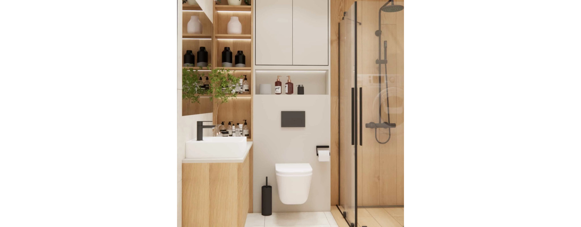 Small 5m2 Bathroom in an Apartment Block – How to Fit a Shower, Washing Machine, Dryer, and Plenty of Storage