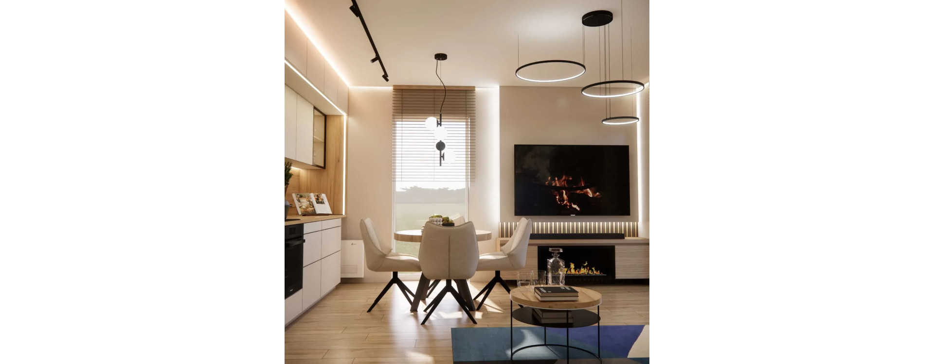 Small Space, Big Comfort – a Functional Living Room with Kitchenette (20.66m2)