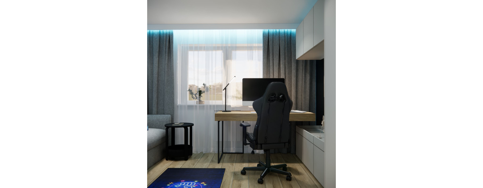 Mały pokój młodzieżowy 10,83 m² dla Kacpra z Kożuchowa – gaming, nauka i relaks