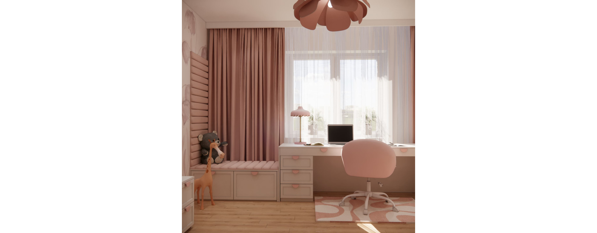 Martyna’s 14 m² Bedroom in Radzyń Podlaski – A Floral Design for a 9-Year-Old