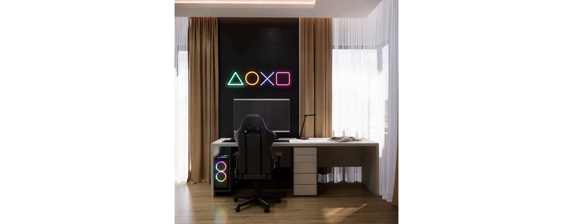 Modern boy’s room 17m2 with a mezzanine – a space for gaming, learning, and play