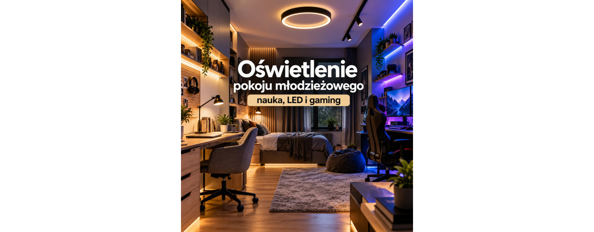 Oświetlenie pokoju młodzieżowego – nauka, LED i gaming