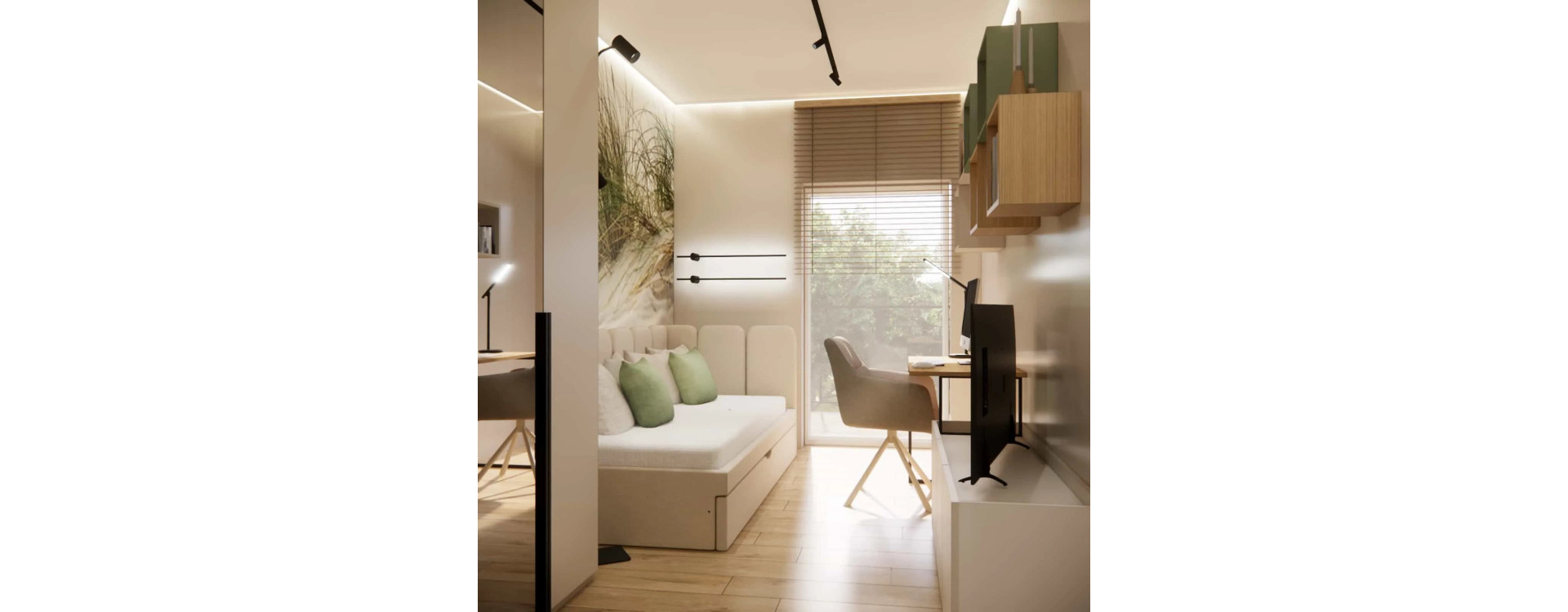 A bedroom for a 16-year-old girl that grows with her – a modern interior design with space for studying and relaxation