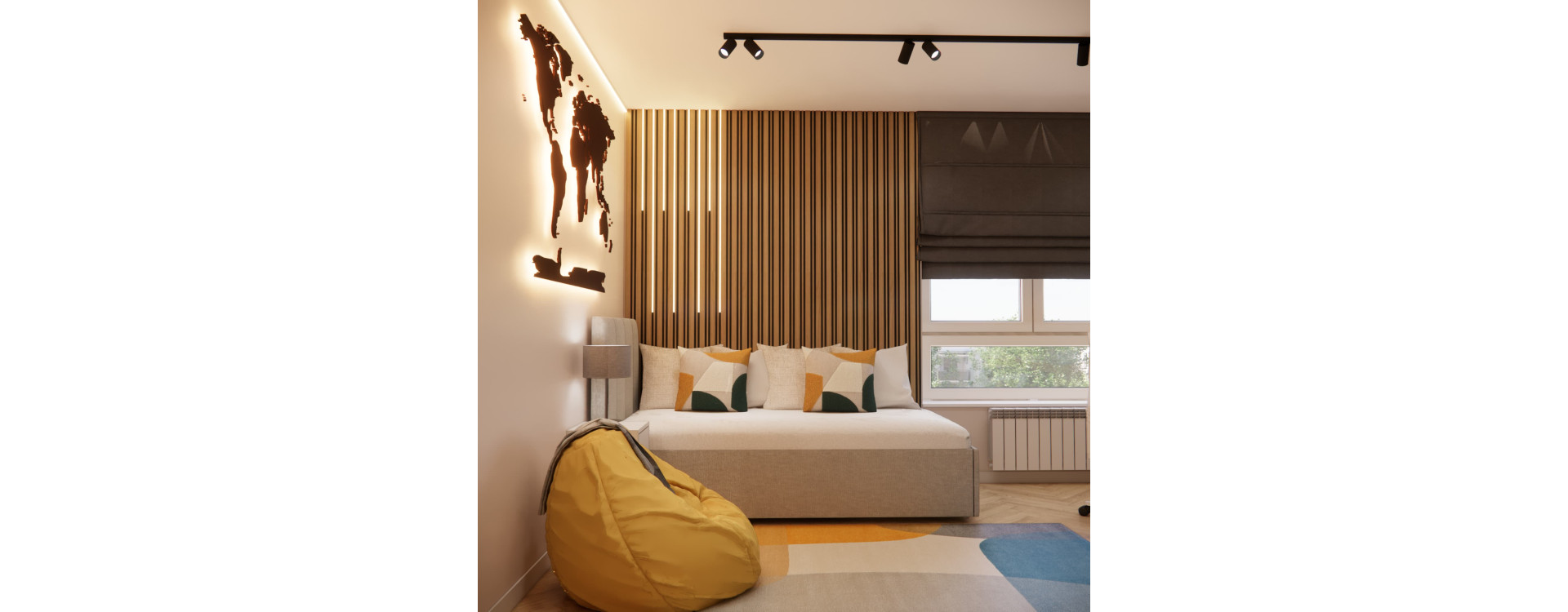Room for an 11-year-old boy – a modern space with character and the spirit of a young explorer