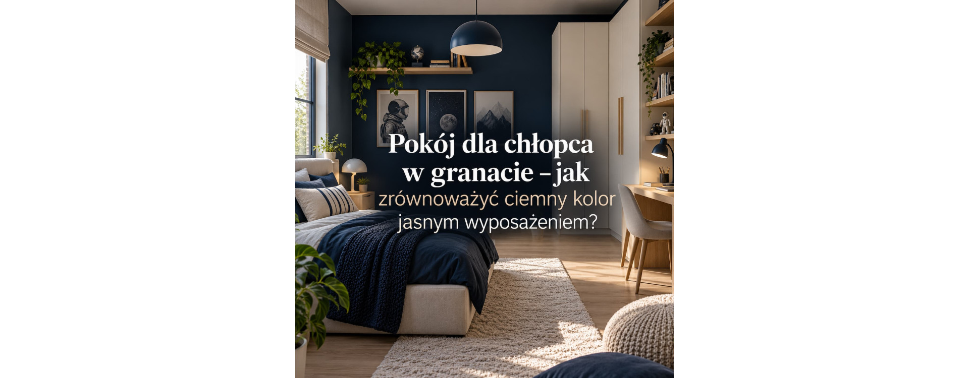 Pokój dla chłopca w granacie – jak zrównoważyć ciemny kolor jasnym wyposażeniem?